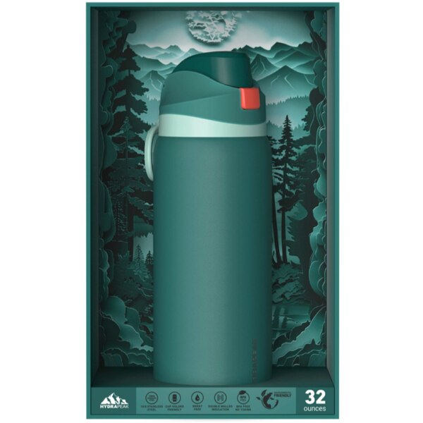 HydraPeak Oasis Water Bottle, Green, 32 oz