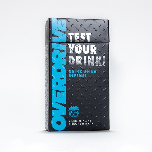 Overdrive Drink Spike 3-in-1 Test Kit, GHB, Rohypnol and Ketamine, 2 CT