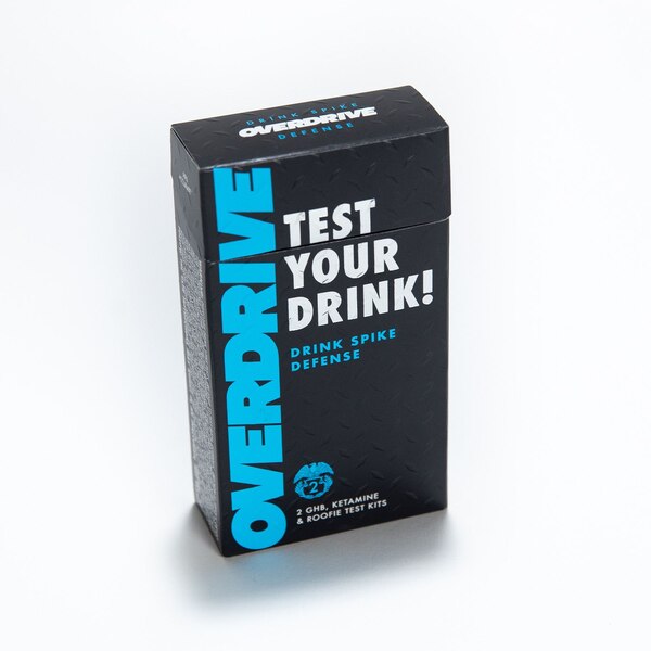 Overdrive Drink Spike 3-in-1 Test Kit, GHB, Rohypnol and Ketamine, 2 CT