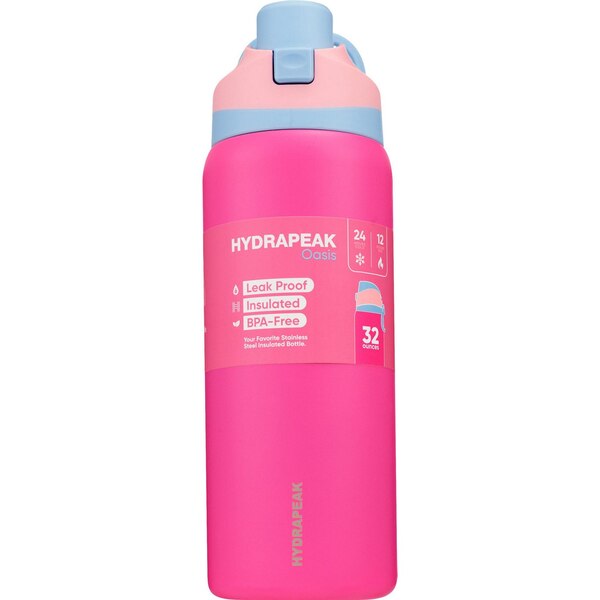 HydraPeak Oasis Insulated Bottle, Pink, 32 oz