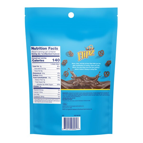 Flipz Dark Chocolate Covered Pretzels, 6.5 oz