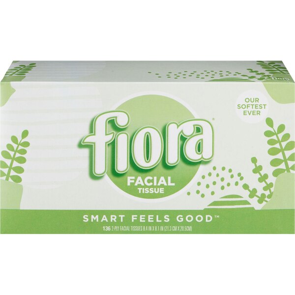 Fiora White Facial Tissue, 136 S