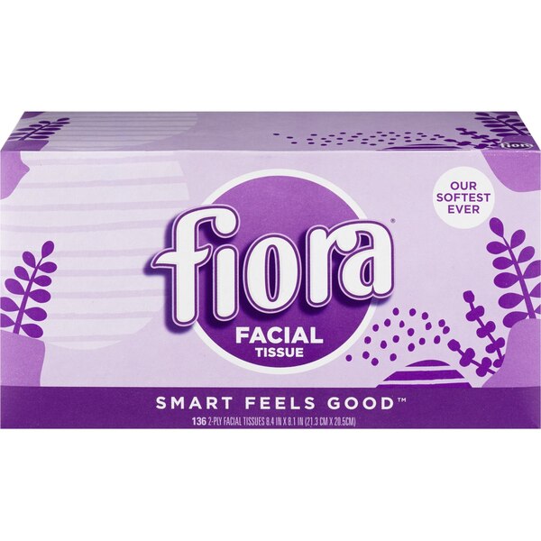 Fiora White Facial Tissue, 136 S