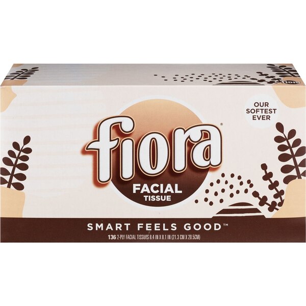 Fiora White Facial Tissue, 136 S
