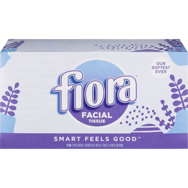 Fiora White Facial Tissue, 136 S