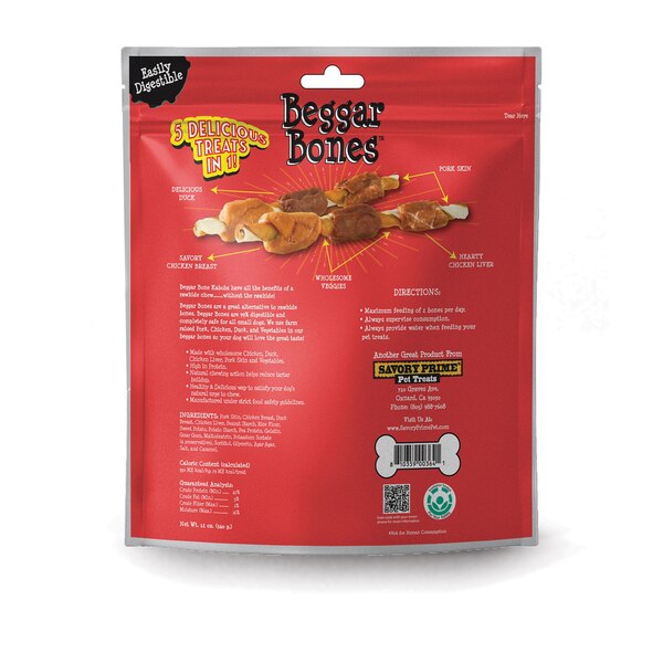 Savory Prime Pet Treats Beggar  Bone Kabobs, 18ct