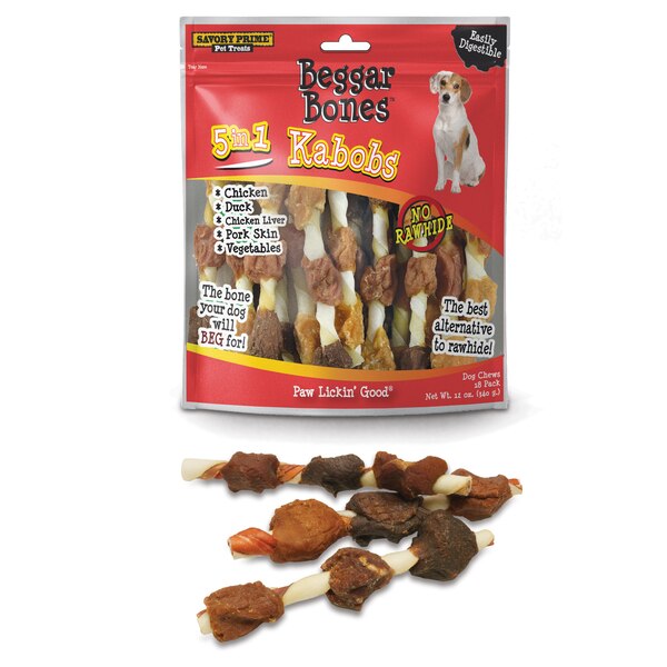Savory Prime Pet Treats Beggar  Bone Kabobs, 18ct
