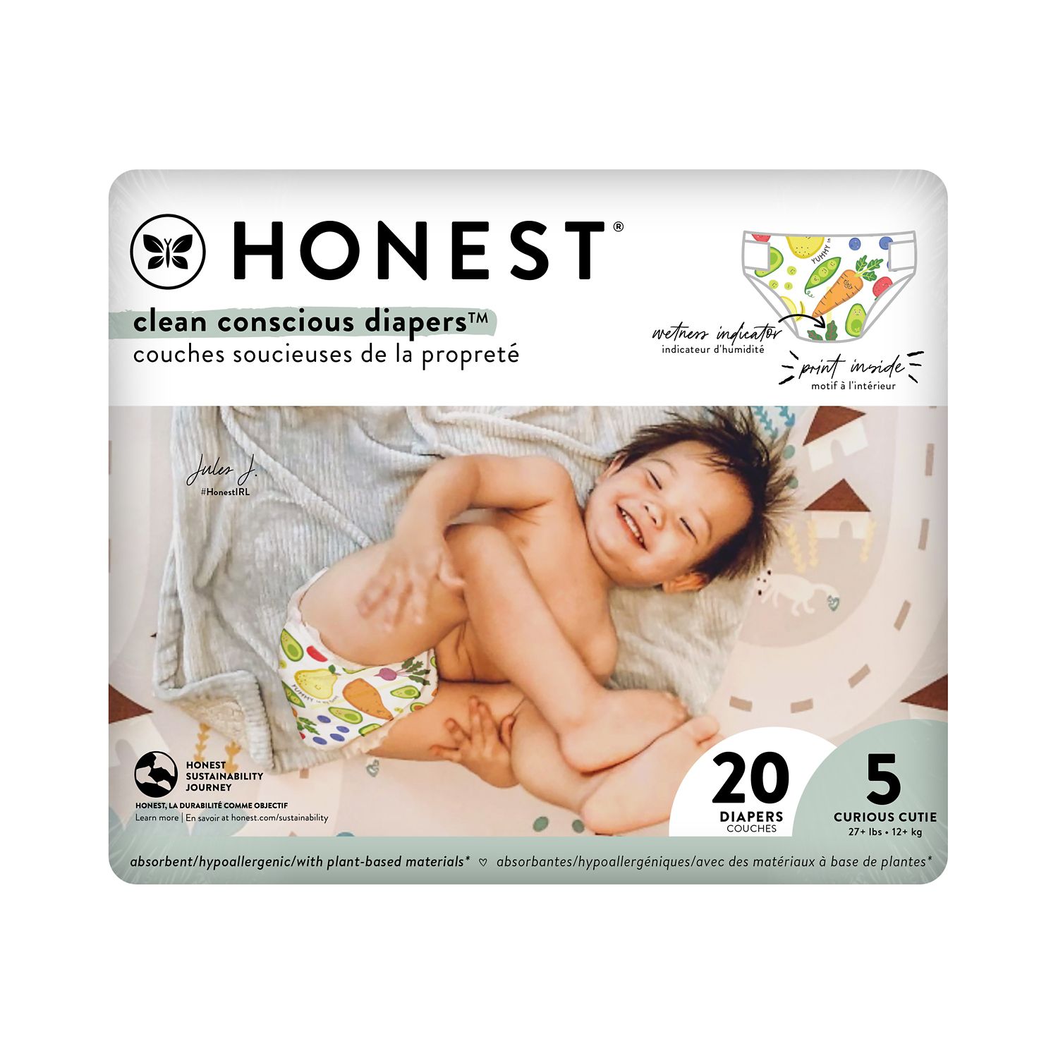 Clean Conscious Diapers, So Delish, Size 5, 20 Count Polybag