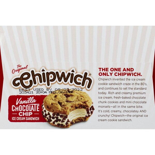 Chipwich Vanilla Chocolate Chip Ice Cream Sandwich
