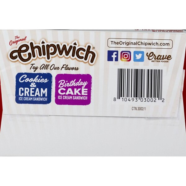 Chipwich Vanilla Chocolate Chip Ice Cream Sandwich