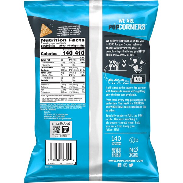 Popcorners, White Cheddar, 7 oz