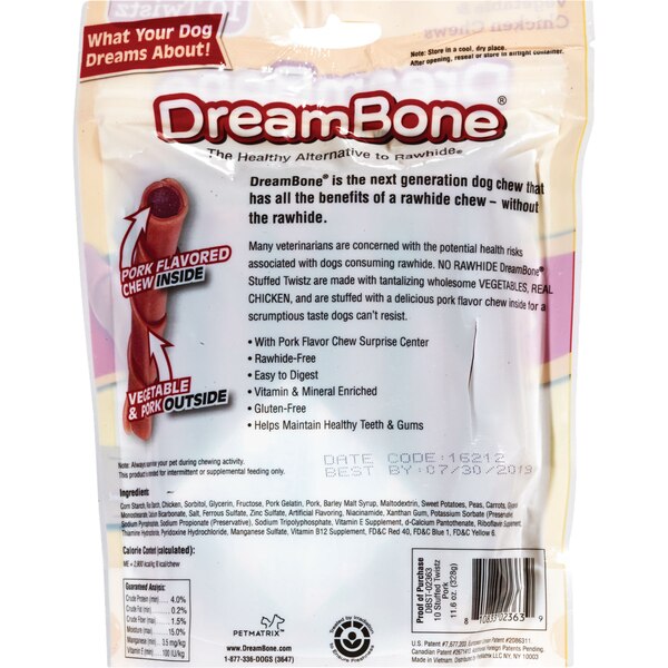 Dream Bone Stuffed Twistz Pork and Vegetable, 10CT