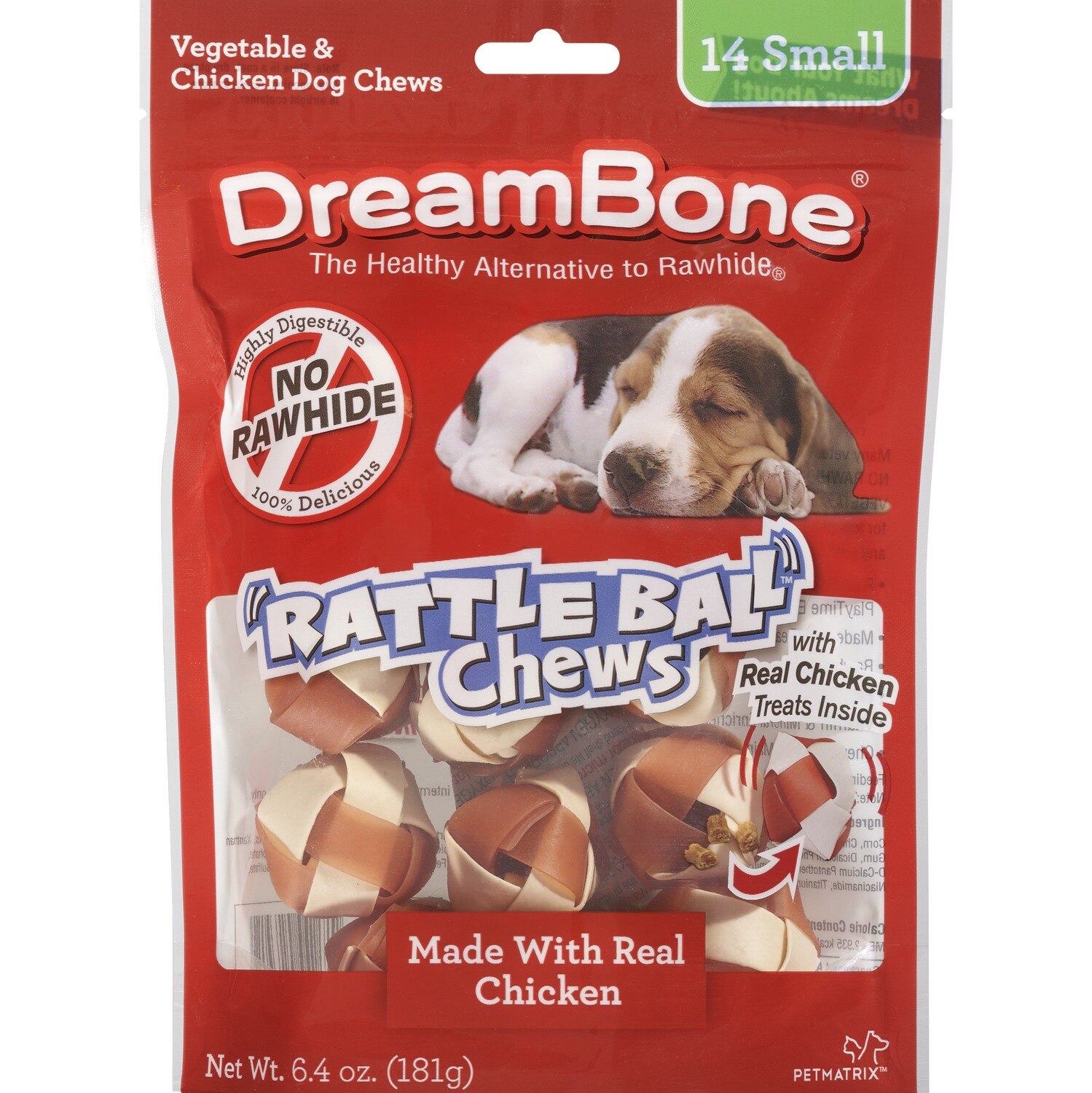 Dream Bone Rattle Ball Chews, 14CT