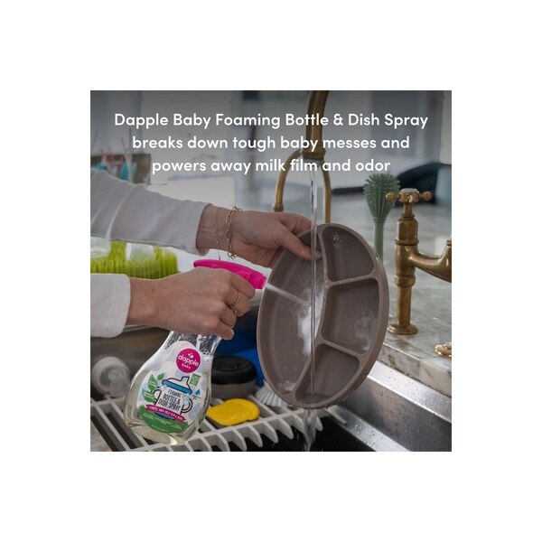 Dapple Baby Foaming Bottle & Dish Spray, Fragrance Free, 16.9 OZ