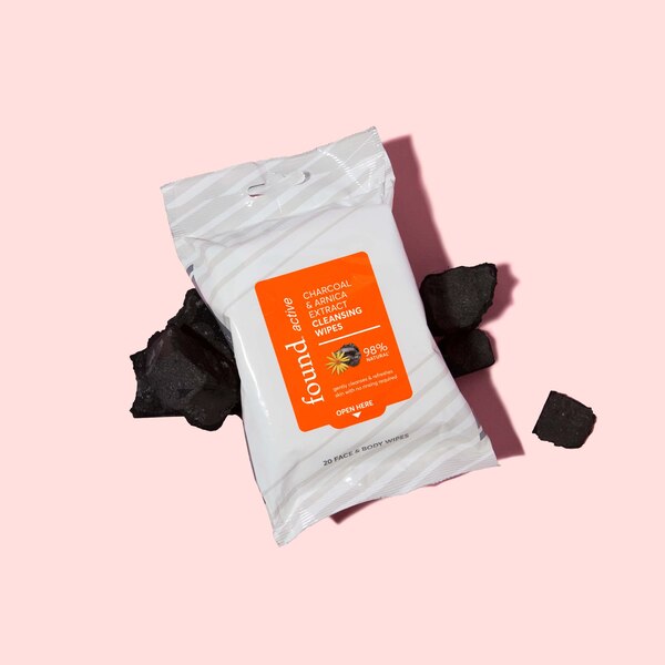 Found Active Charcoal & Arnica Extract Cleansing Wipes, 20CT