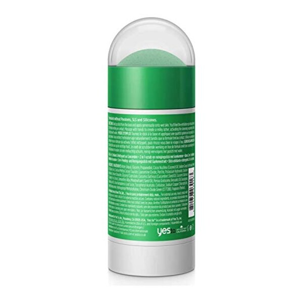 Yes To Cucumbers 2-in-1 Scrub & Cleanser Stick, 2.5 OZ