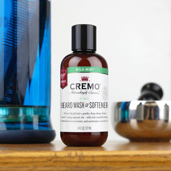 Cremo 2-in-1 Beard Wash & Softener, Wild Mint, 6 OZ