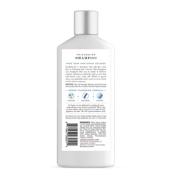 Cremo Thickening Shampoo, Juniper & Eucalyptus, 16 OZ