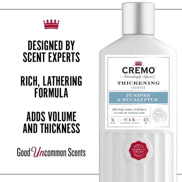 Cremo Thickening Shampoo, Juniper & Eucalyptus, 16 OZ