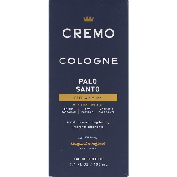 Cremo Cologne Spray, Palo Santo, 3.4 OZ