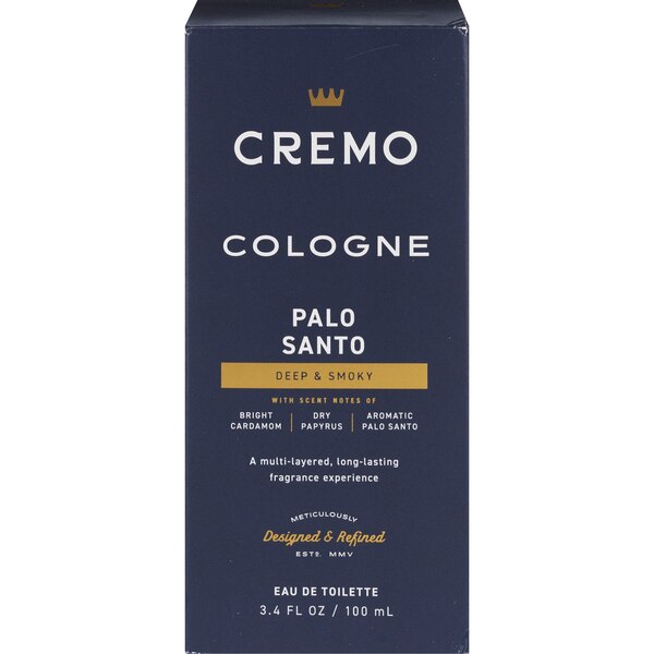Cremo Cologne Spray, Palo Santo, 3.4 OZ