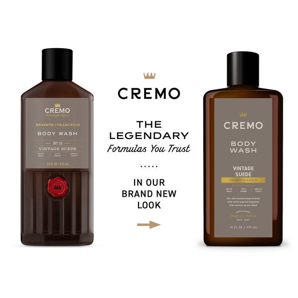 Cremo Body Wash, Vintage Suede, 16 OZ