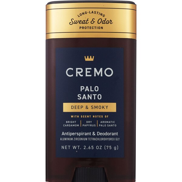 Cremo Anti-Perspirant Deodorant, Palo Santo, 2.65 OZ