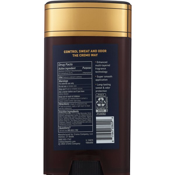 Cremo Anti-Perspirant Deodorant, Palo Santo, 2.65 OZ