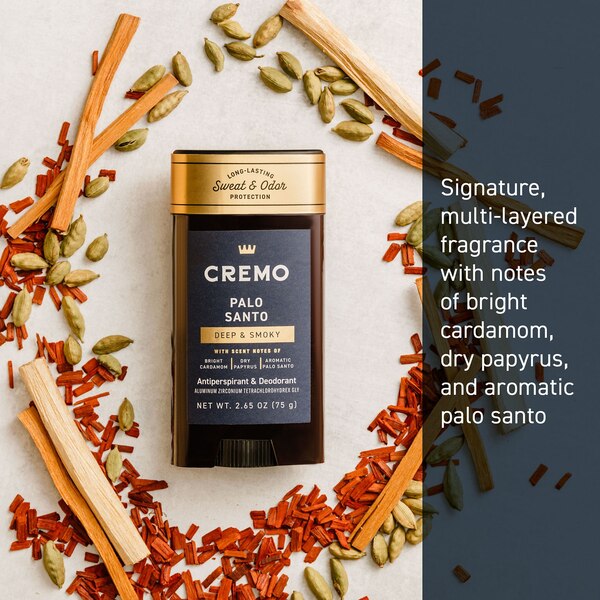 Cremo Anti-Perspirant Deodorant, Palo Santo, 2.65 OZ