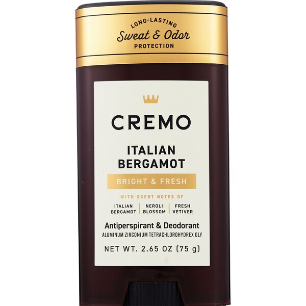 Cremo Antiperspirant Deodorant, Italian Bergamot, 2.65 OZ