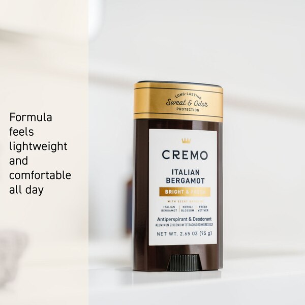 Cremo Antiperspirant Deodorant, Italian Bergamot, 2.65 OZ
