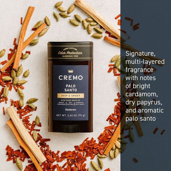 Cremo Deodorant, Palo Santo, 2.65 OZ