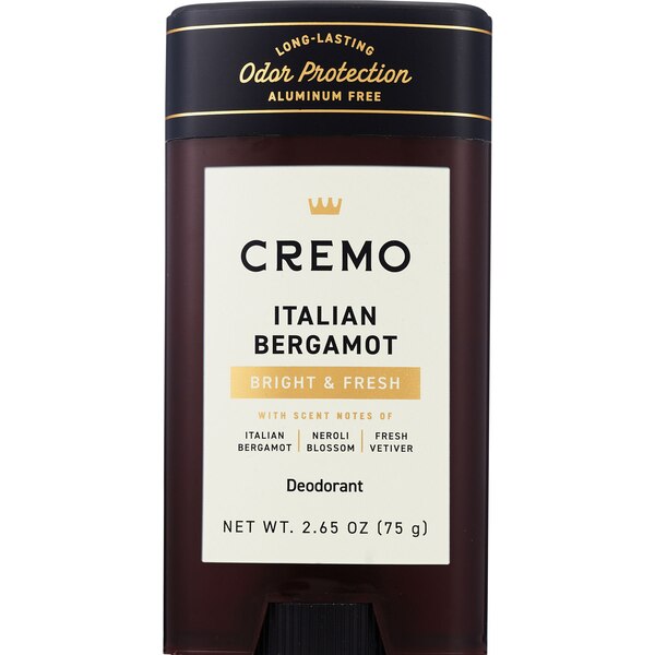 Cremo Deodorant, Italian Bergamot, 2.65 OZ