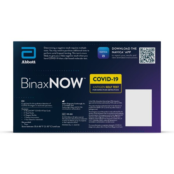 BinaxNOW COVID-19 Antigen Self Test, 4 CT