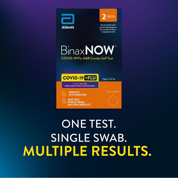 BinaxNOW COVID-19/Flu A&B Combo Self Test, 2 CT
