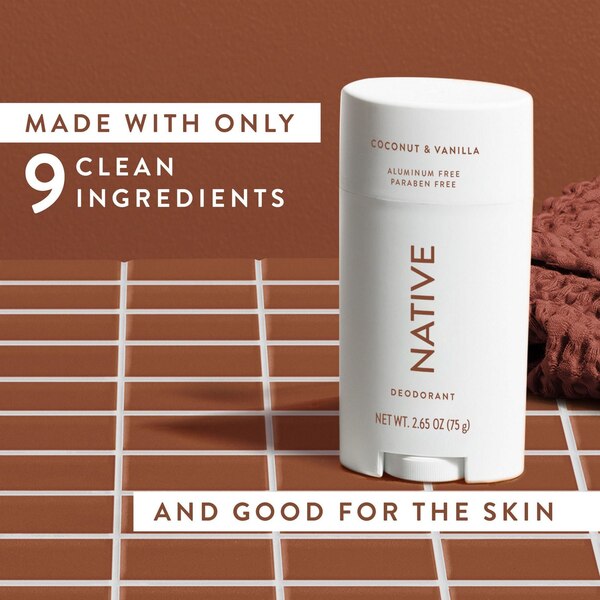 Native Deodorant Stick, Coconut & Vanilla, 2.65 OZ