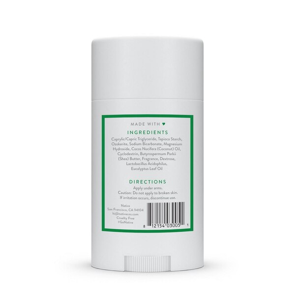 Native Deodorant Stick, Eucalyptus & Mint, 2.65 OZ