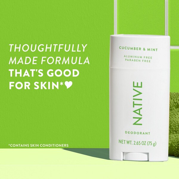 Native Deodorant Stick, Cucumber & Mint, 2.65 OZ