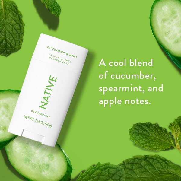 Native Deodorant Stick, Cucumber & Mint, 2.65 OZ