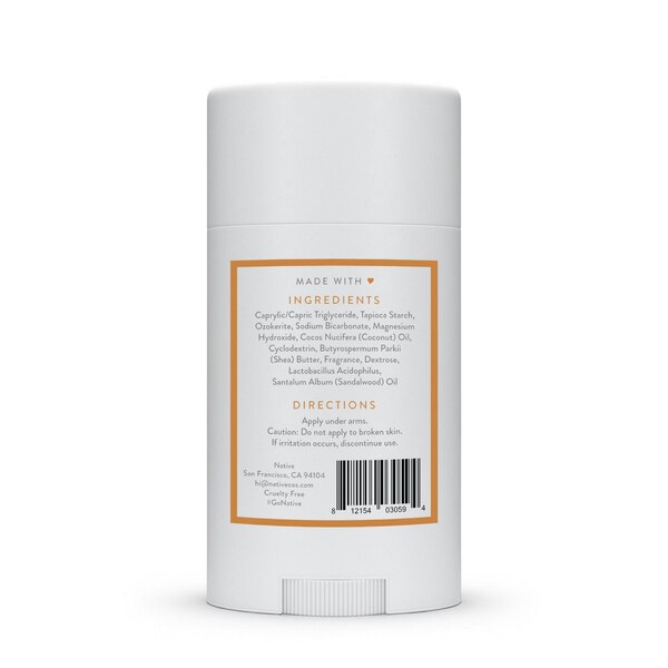 Native Vanilla & Sandalwood Deodorant Stick, 2.65 OZ