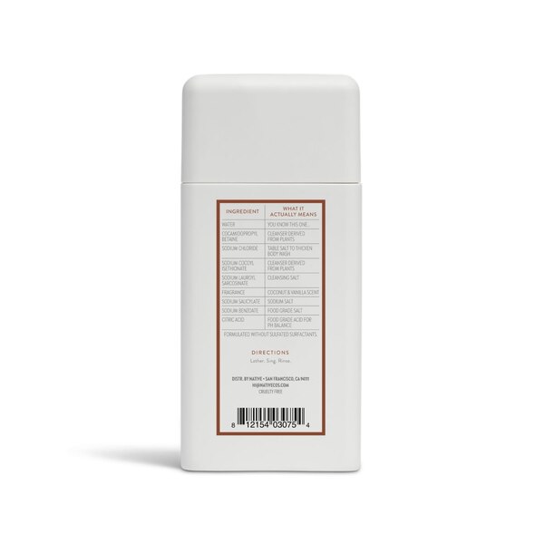 Native Body Wash, Coconut & Vanilla, 3 OZ