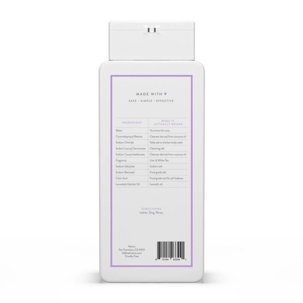 Native Body Wash, Lilac And White Tea