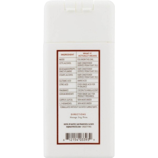 Native Coconut & Vanilla Moisturizing Conditioner, 3 OZ