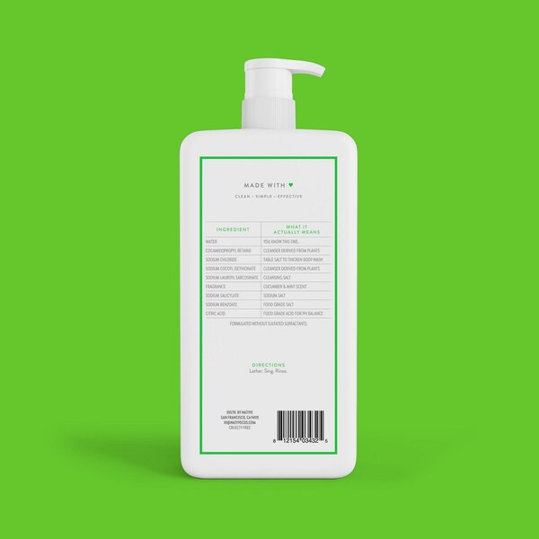 Native Body Wash, Cucumber Mint