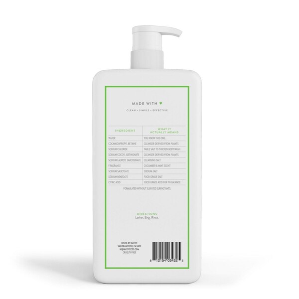 Native Body Wash, Cucumber Mint
