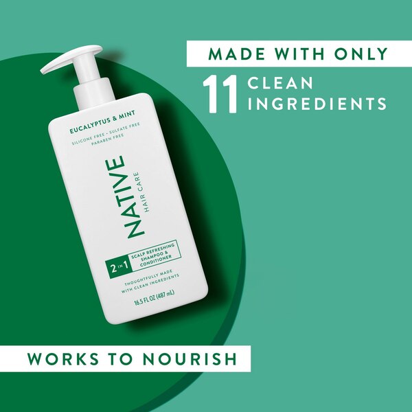 Native Scalp Refreshing 2-in-1 Shampoo & Conditioner, Eucalyptus & Mint, 16.5 OZ