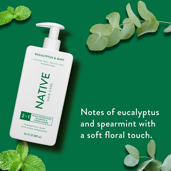 Native Scalp Refreshing 2-in-1 Shampoo & Conditioner, Eucalyptus & Mint, 16.5 OZ