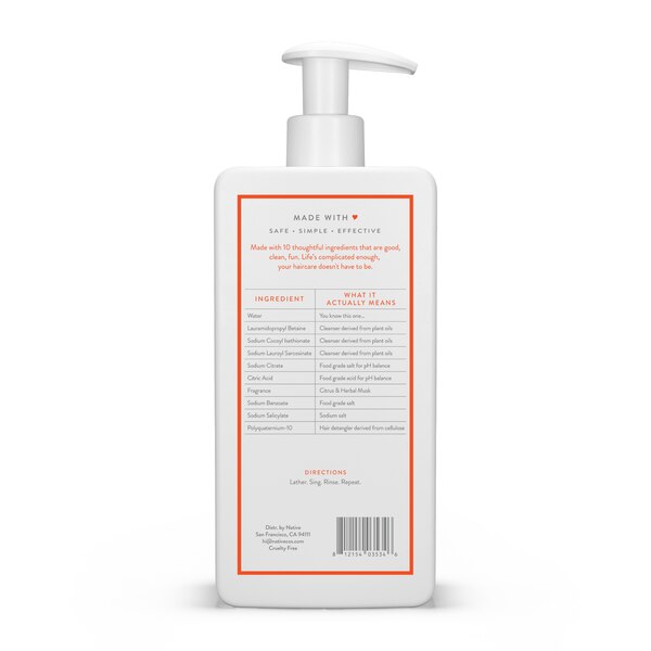 Native Daily Clean Shampoo, Citrus & Herbal Musk, 16.5 OZ