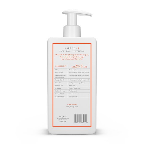 Native Daily Clean Conditioner, Citrus & Herbal Musk, 16.5 OZ