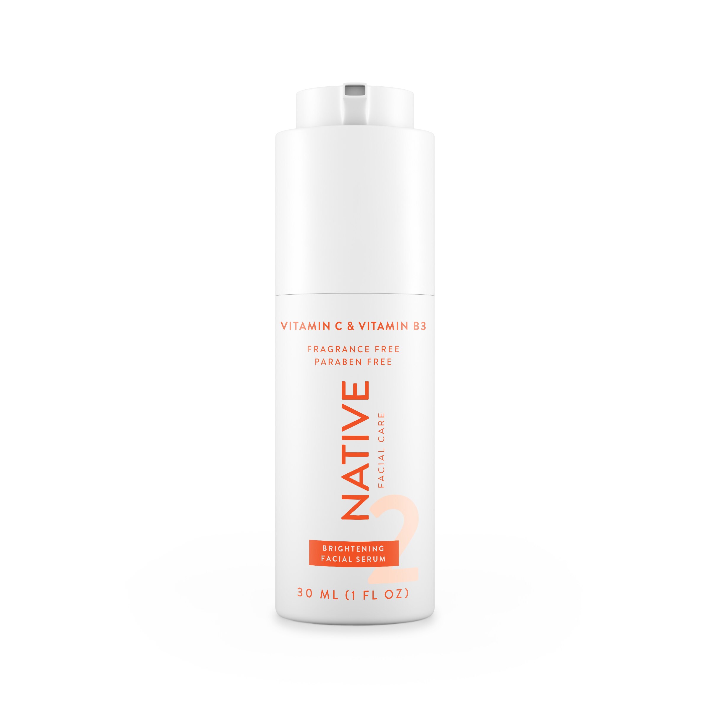Native Vitamin C & Vitamin B3 Brightening Facial Serum, Fragrance-Free, 1 OZ